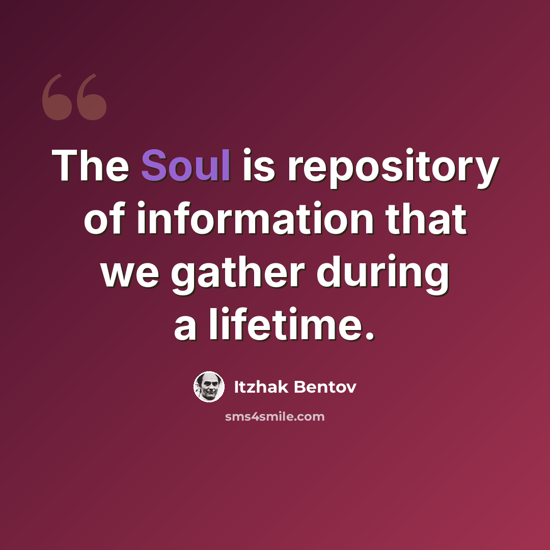 “The Soul is repository of information that we gather during a lifetime.” quote by Itzhak Bentov