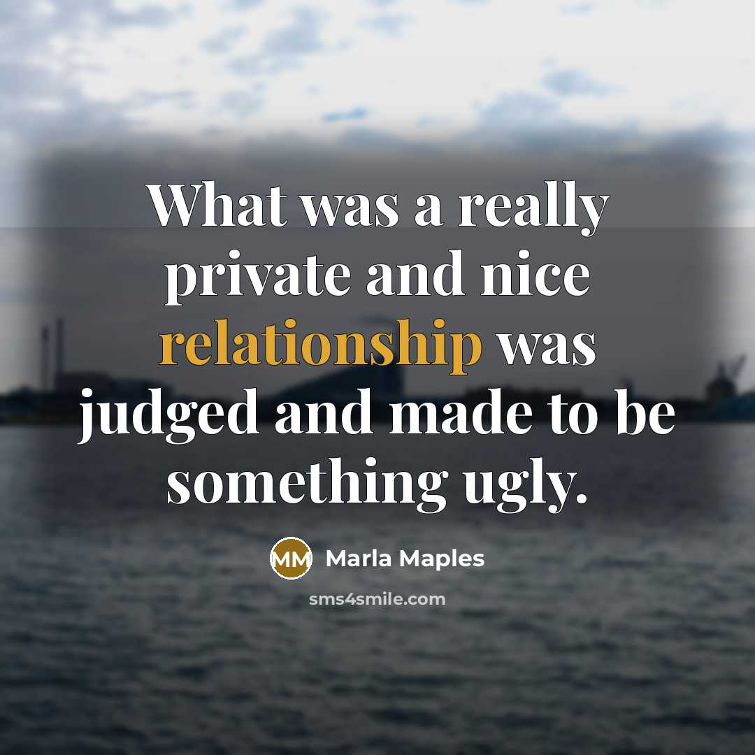 “What was a really private and nice relationship was judged and made to be something ugly.” quote by Marla Maples