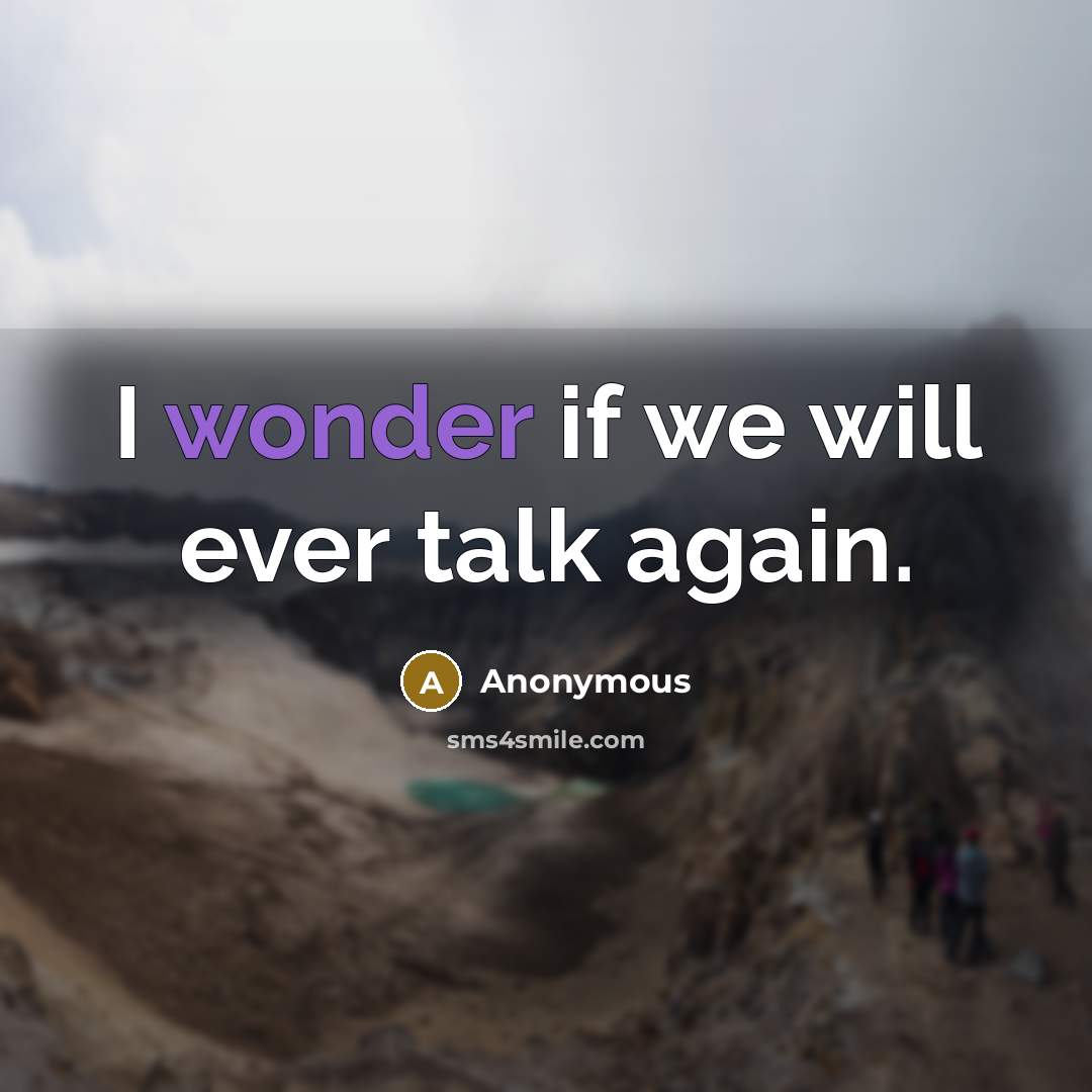 “I wonder if we will ever talk again.” quote by Anonymous