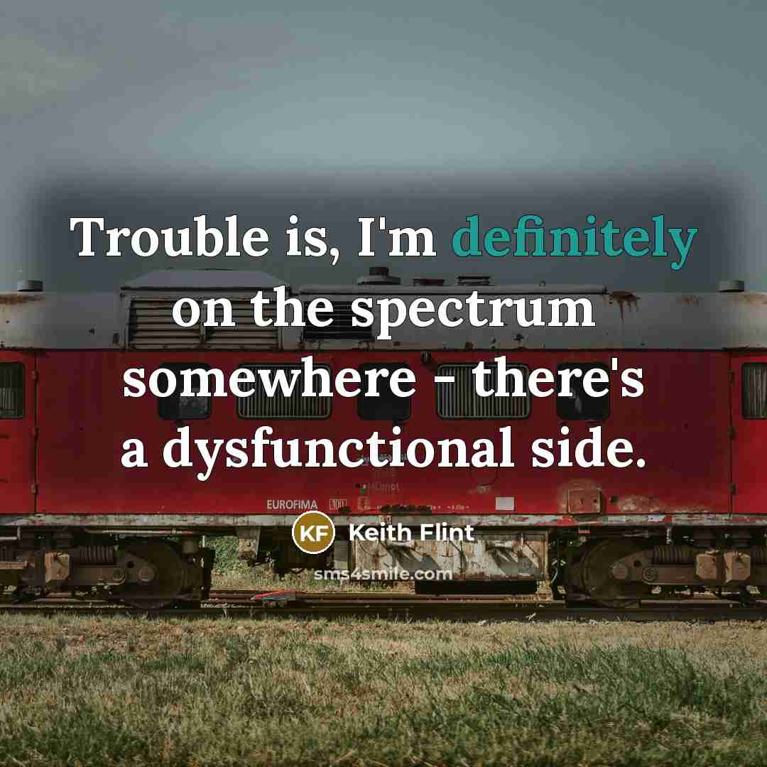 “Trouble is, I'm definitely on the spectrum somewhere - there's a dysfunctional side.” quote by Keith Flint