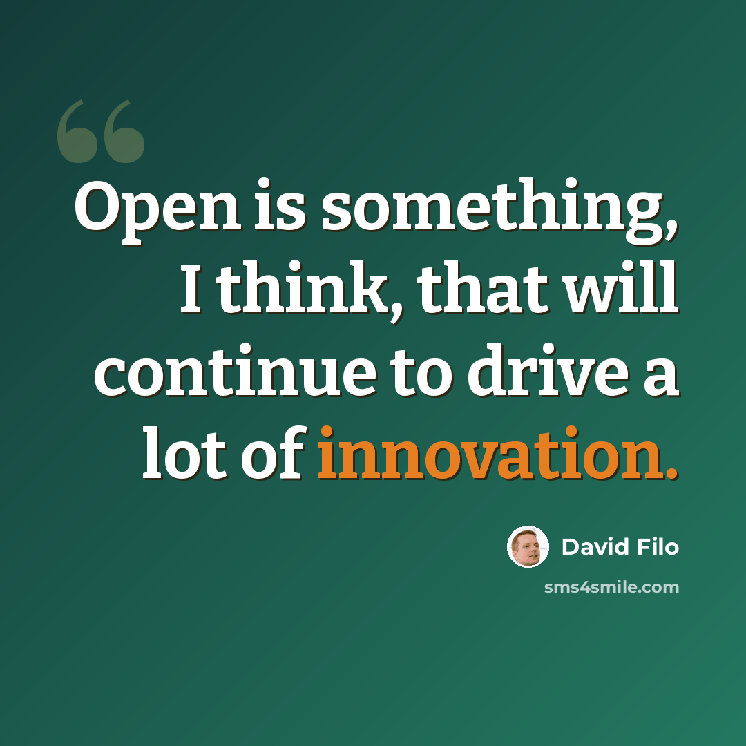 “Open is something, I think, that will continue to drive a lot of innovation.” quote by David Filo