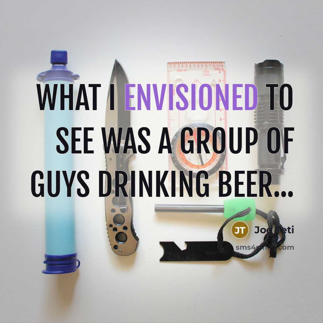 “What I envisioned to see was a group of guys drinking beer...” quote by Joe Teti
