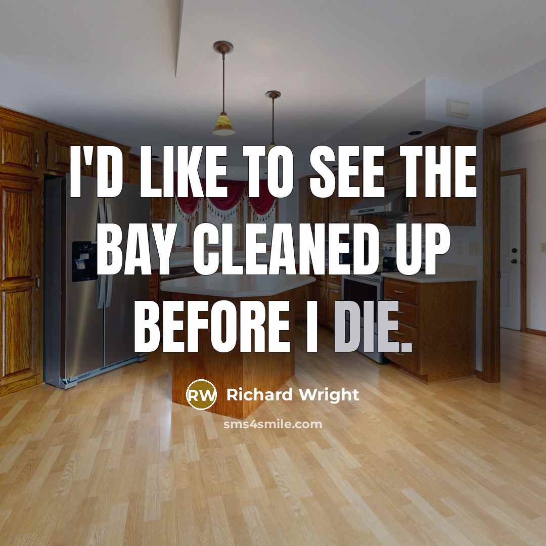 “I'd like to see the bay cleaned up before I die.” quote by Richard Wright