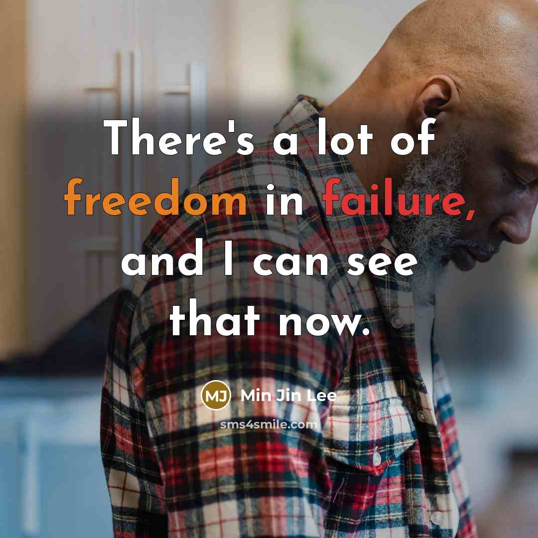 “There's a lot of freedom in failure, and I can see that now.” quote by Min Jin Lee
