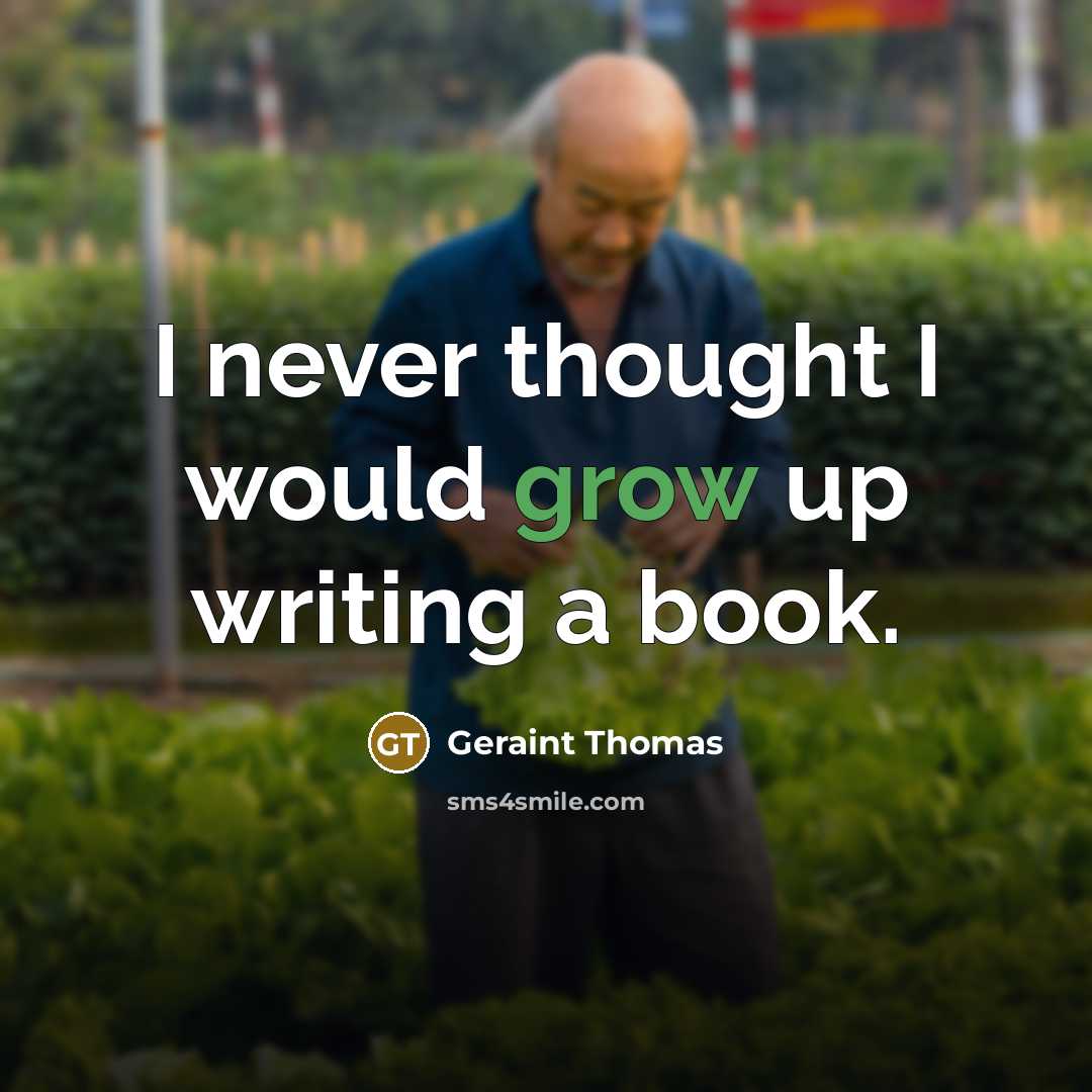 “I never thought I would grow up writing a book.” quote by Geraint Thomas