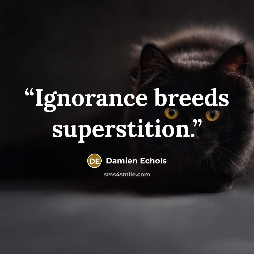 “Ignorance breeds superstition.” quote by Damien Echols