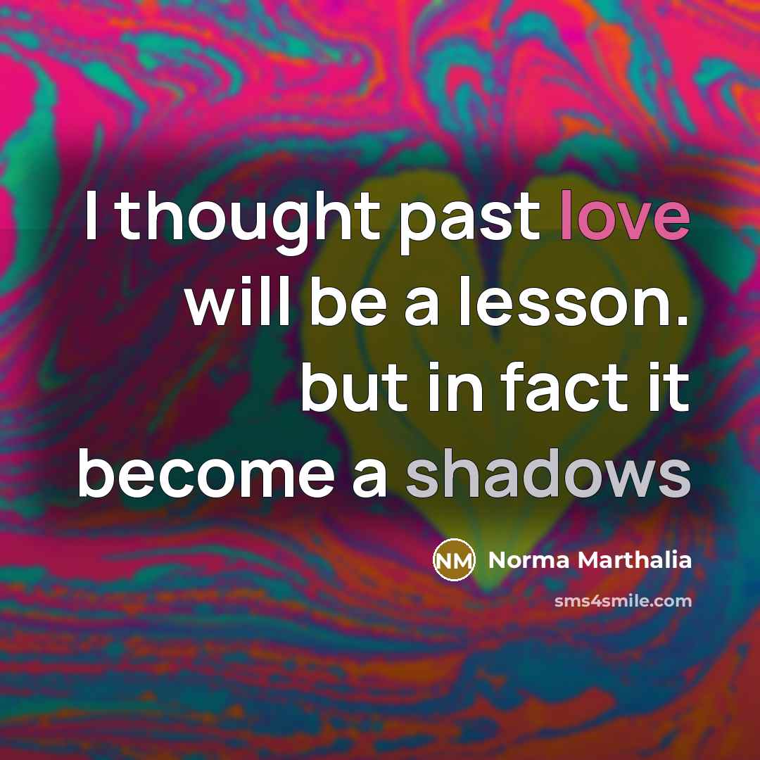 “I thought past love will be a lesson. but in fact it become a shadows” quote by Norma Marthalia