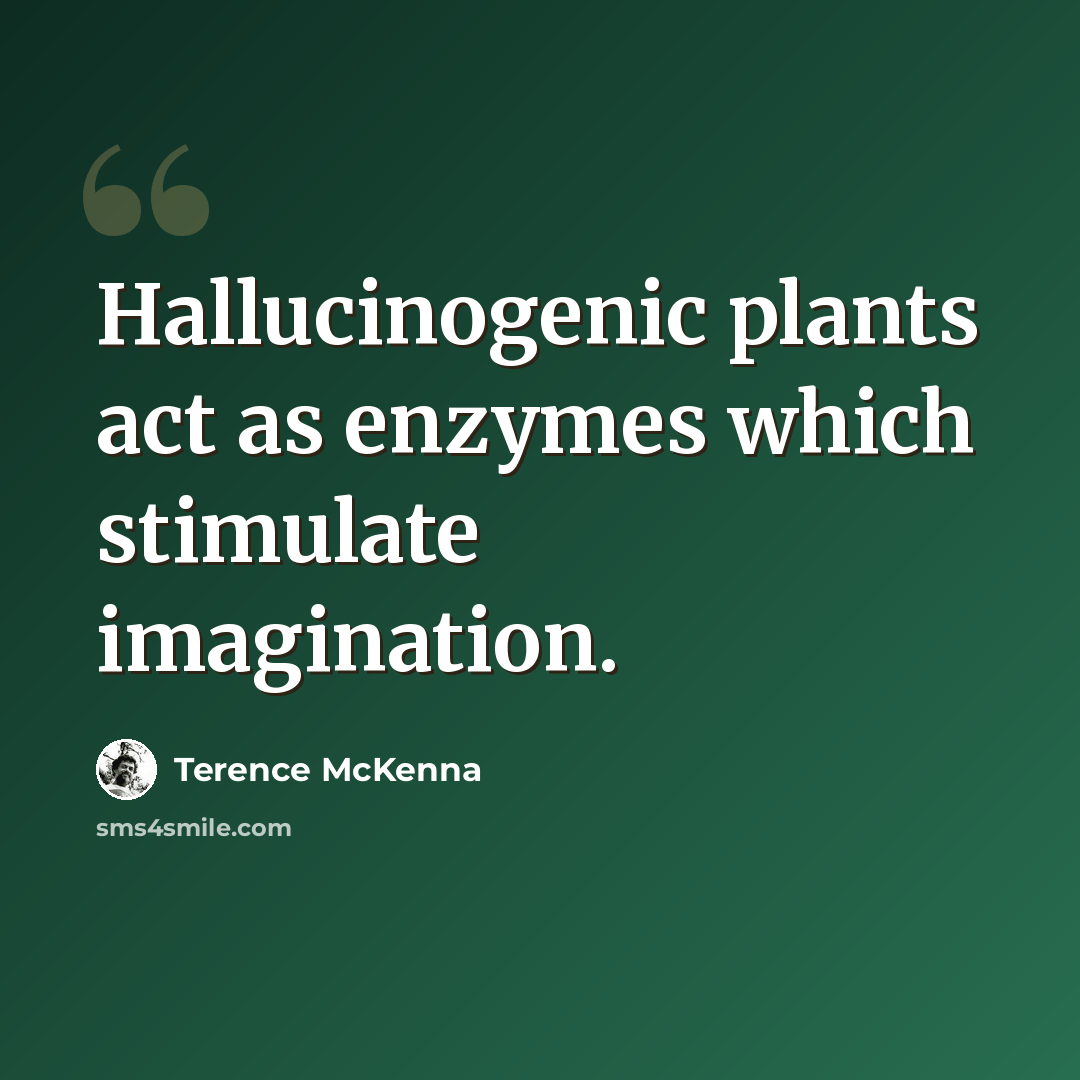 “Hallucinogenic plants act as enzymes which stimulate imagination.” quote by Terence McKenna