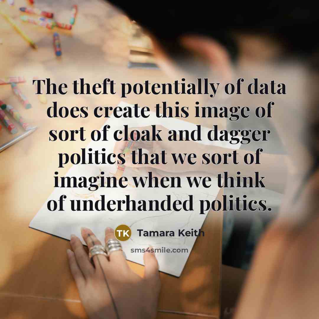 “The theft potentially of data does create this image of sort of cloak and dagger politics that we sort of imagine when we think of underhanded politics.” quote by Tamara Keith