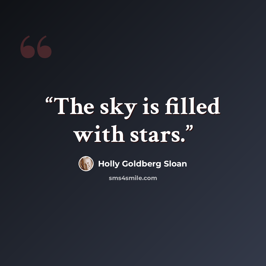 “The sky is filled with stars.” quote by Holly Goldberg Sloan
