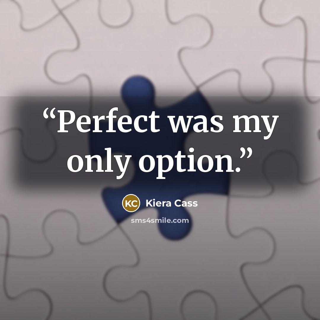 “Perfect was my only option.” quote by Kiera Cass