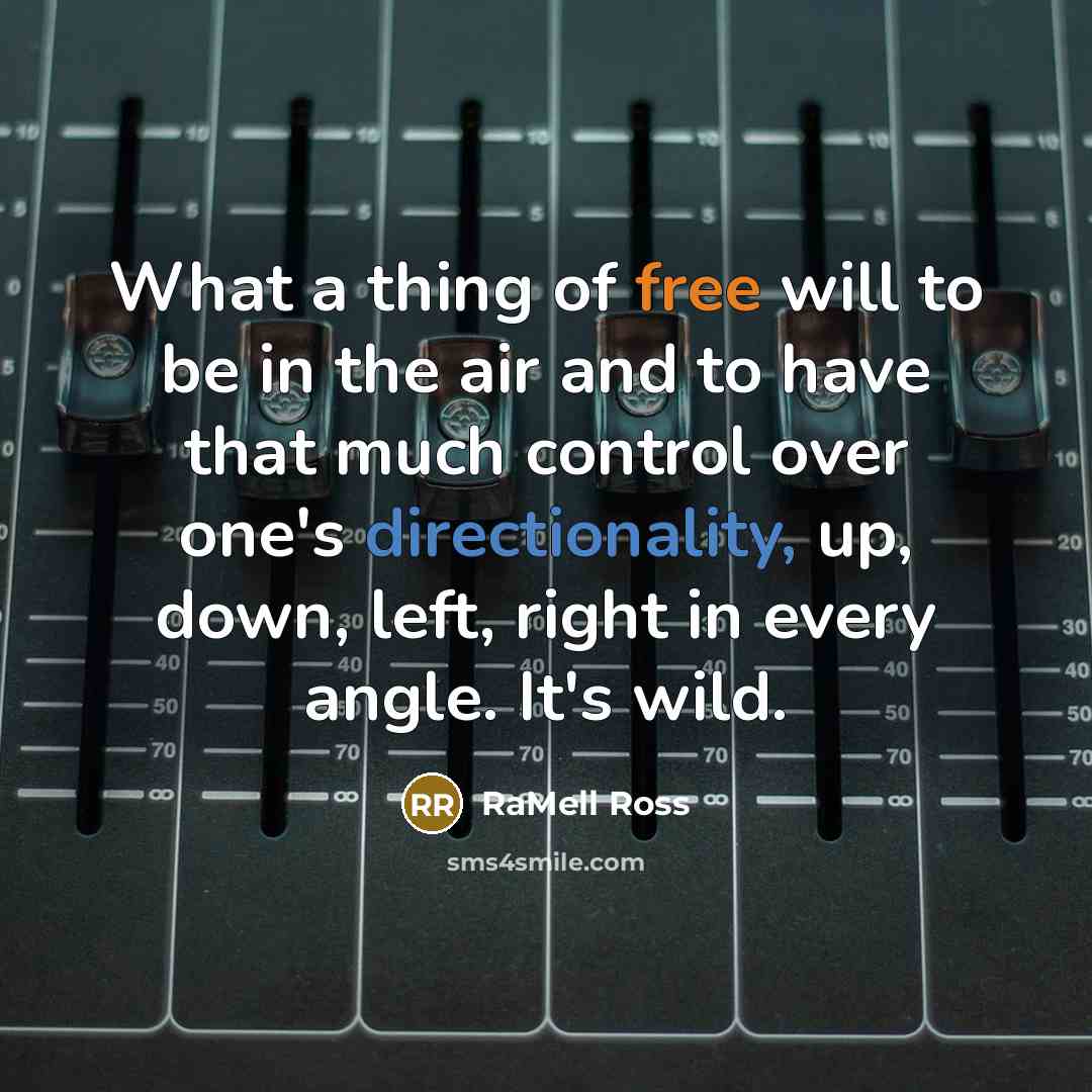 “What a thing of free will to be in the air and to have that much control over one's directionality, up, down, left, right in every angle. It's wild.” quote by RaMell Ross