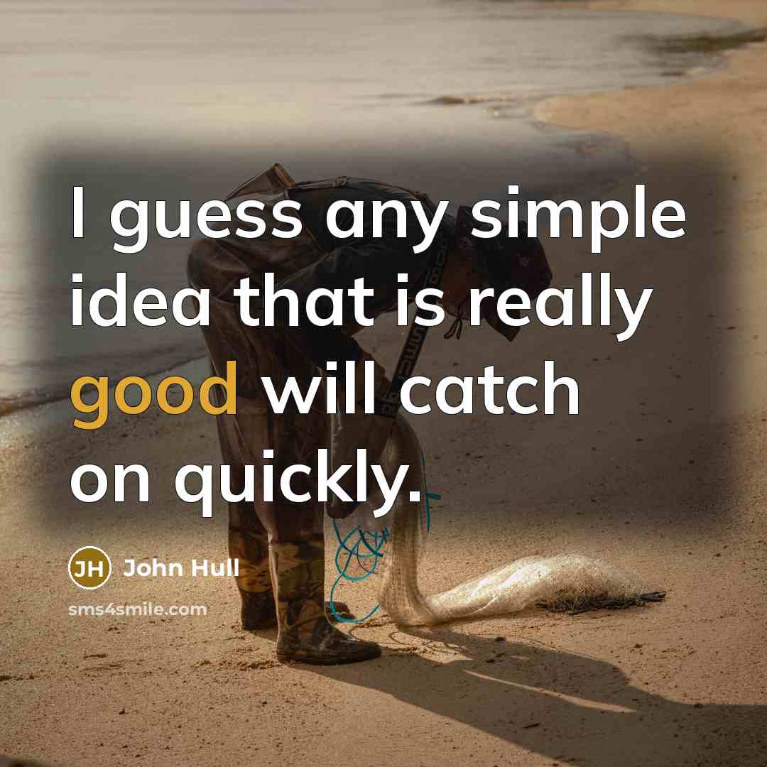“I guess any simple idea that is really good will catch on quickly.” quote by John Hull