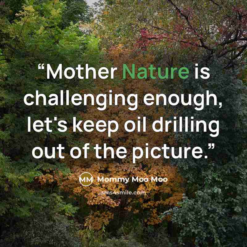 “Mother Nature is challenging enough, let's keep oil drilling out of the picture.” quote by Mommy Moo Moo