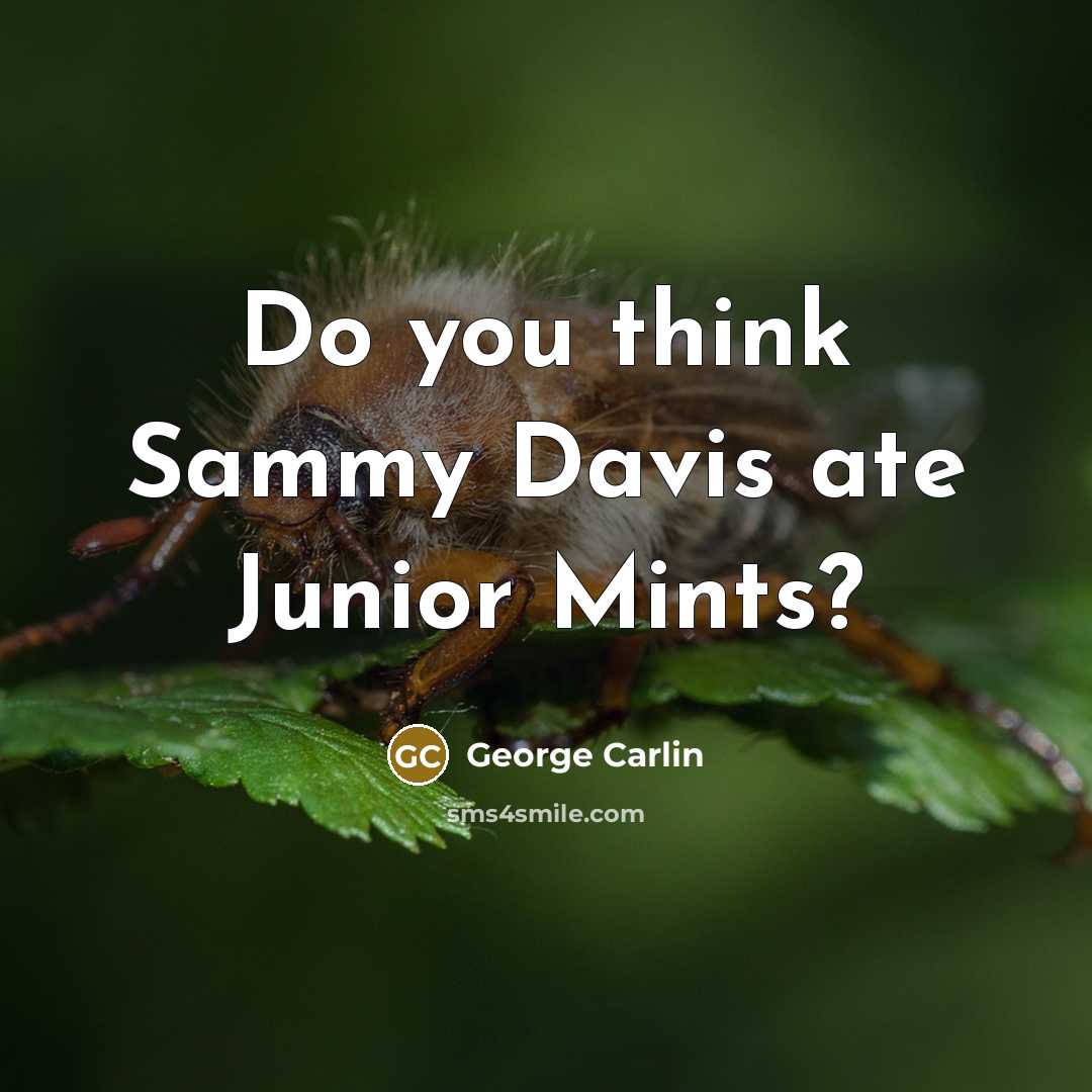 “Do you think Sammy Davis ate Junior Mints?” quote by George Carlin