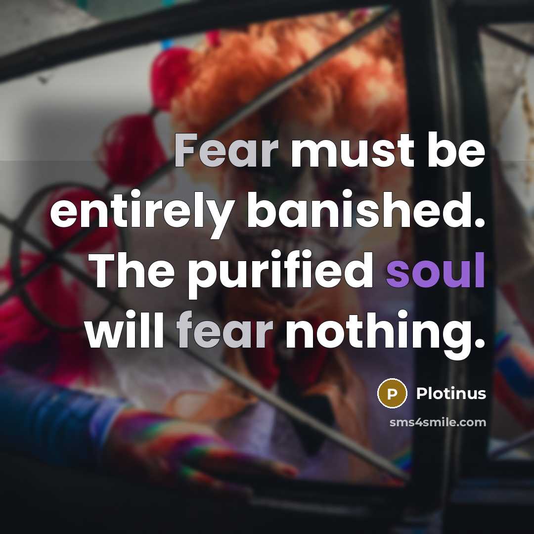 “Fear must be entirely banished. The purified soul will fear nothing.” quote by Plotinus