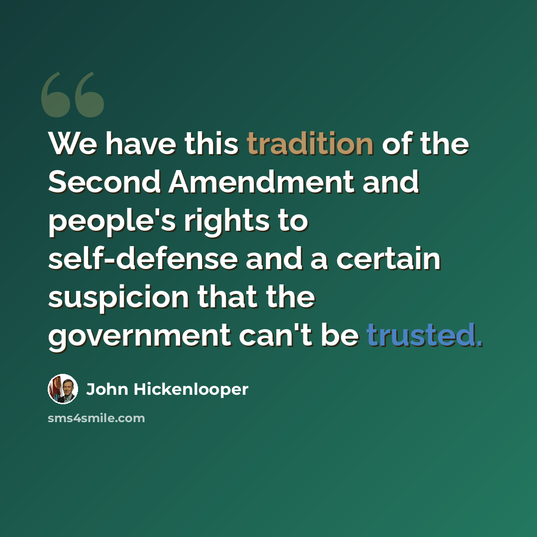 “We have this tradition of the Second Amendment and people's rights to self-defense and a certain suspicion that the government can't be trusted.” quote by John Hickenlooper