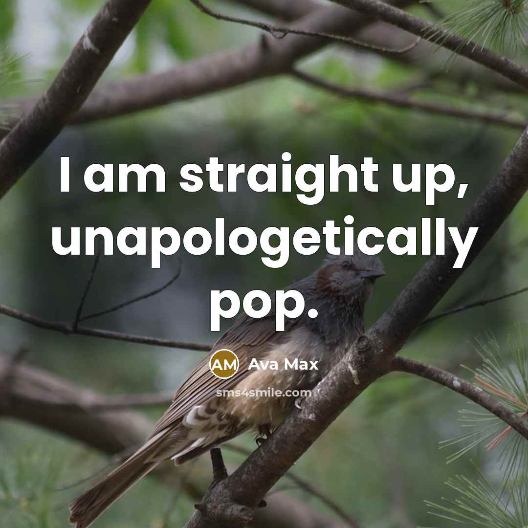 “I am straight up, unapologetically pop.” quote by Ava Max
