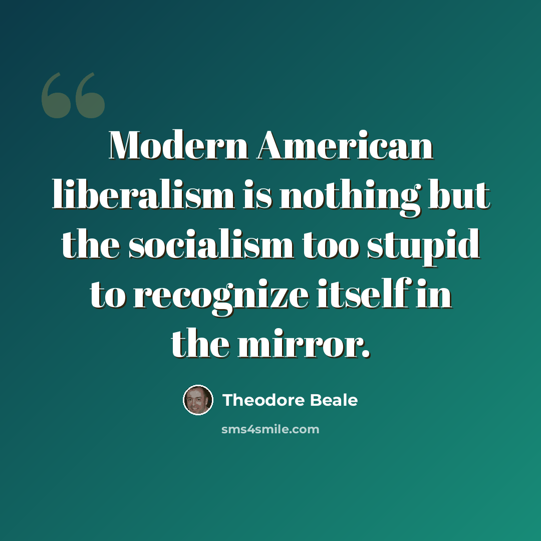 “Modern American liberalism is nothing but the socialism too stupid to recognize itself in the mirror.” quote by Theodore Beale