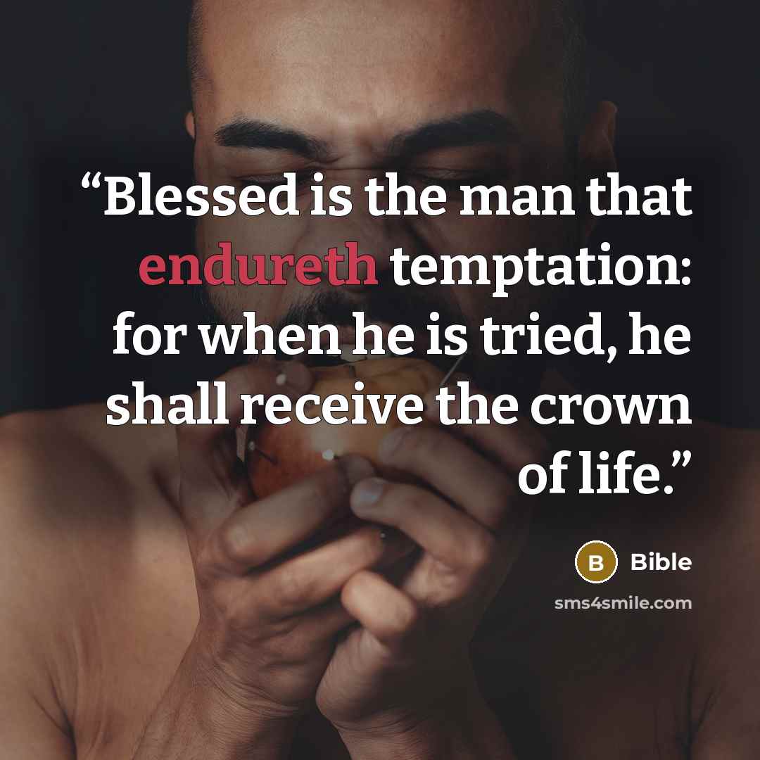 “Blessed is the man that endureth temptation: for when he is tried, he shall receive the crown of life.” quote by Bible