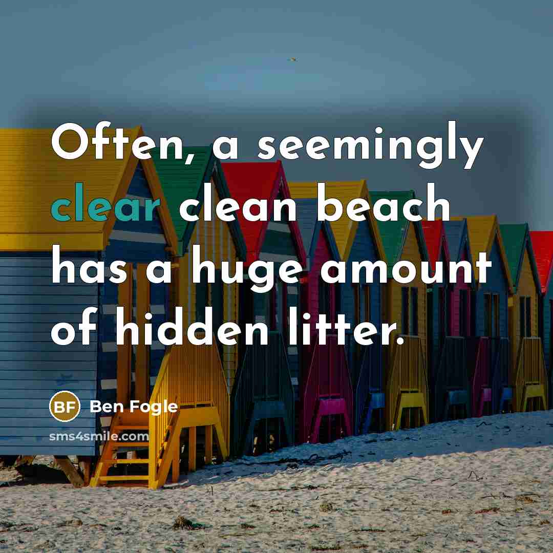 “Often, a seemingly clear clean beach has a huge amount of hidden litter.” quote by Ben Fogle