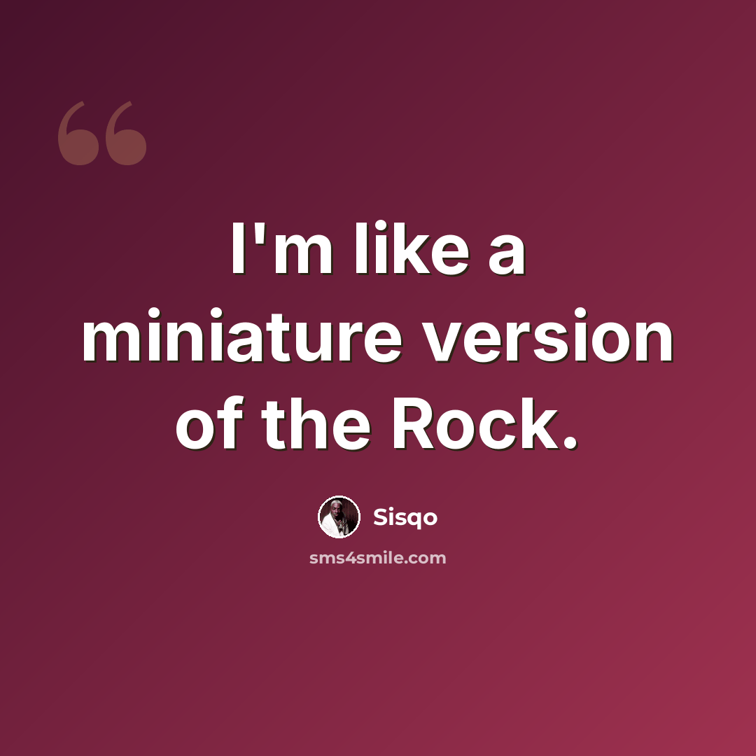 “I'm like a miniature version of the Rock.” quote by Sisqo