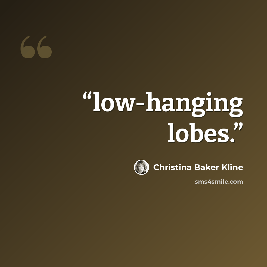 “low-hanging lobes.” quote by Christina Baker Kline