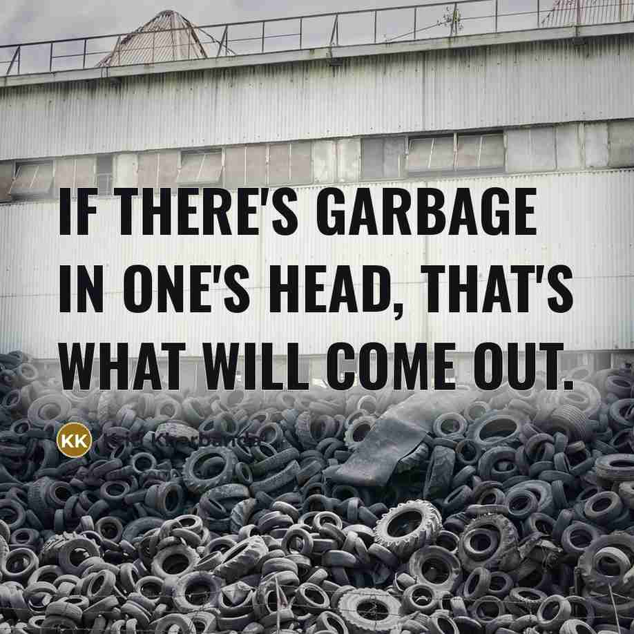“If there's garbage in one's head, that's what will come out.” quote by Kriti Kharbanda