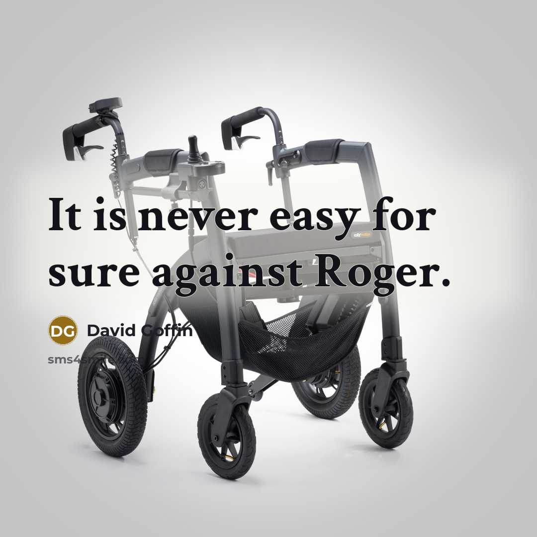 “It is never easy for sure against Roger.” quote by David Goffin