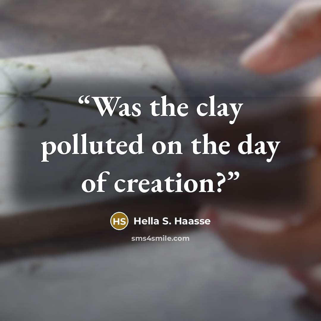 “Was the clay polluted on the day of creation?” quote by Hella S. Haasse