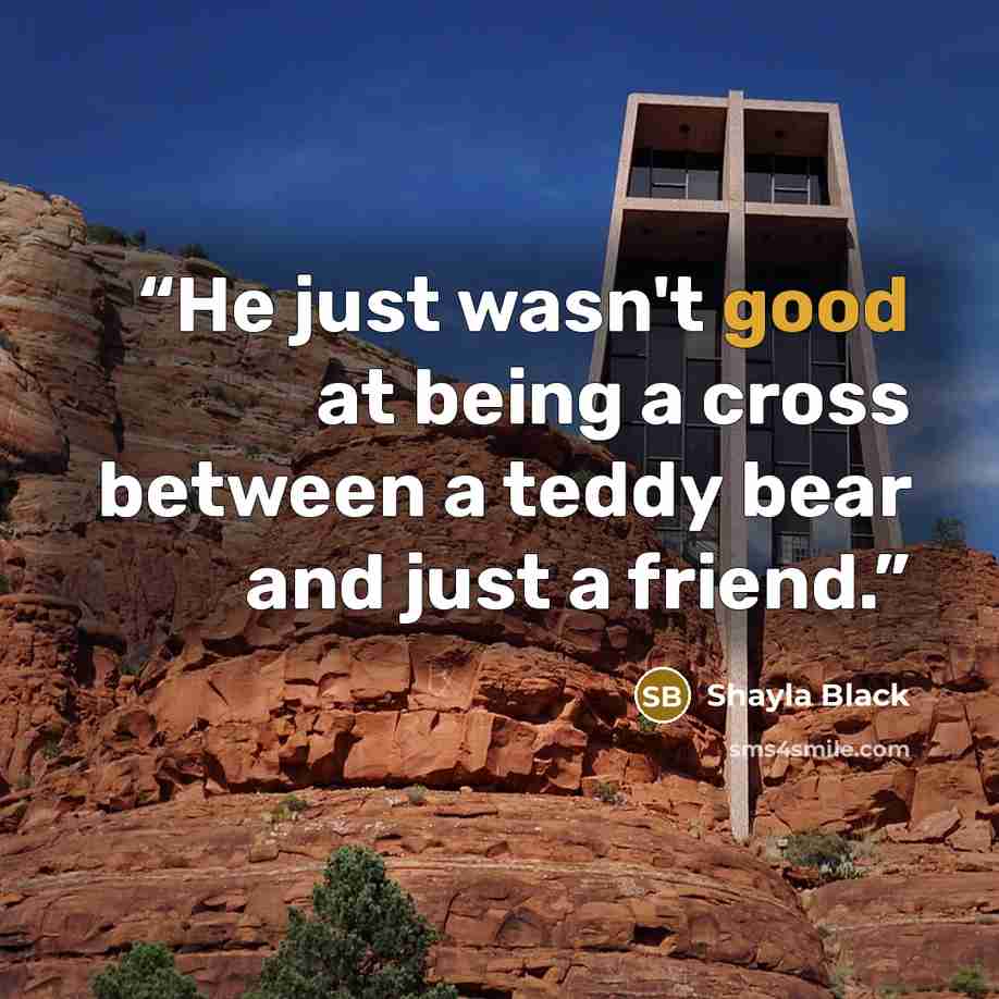“He just wasn't good at being a cross between a teddy bear and just a friend.” quote by Shayla Black