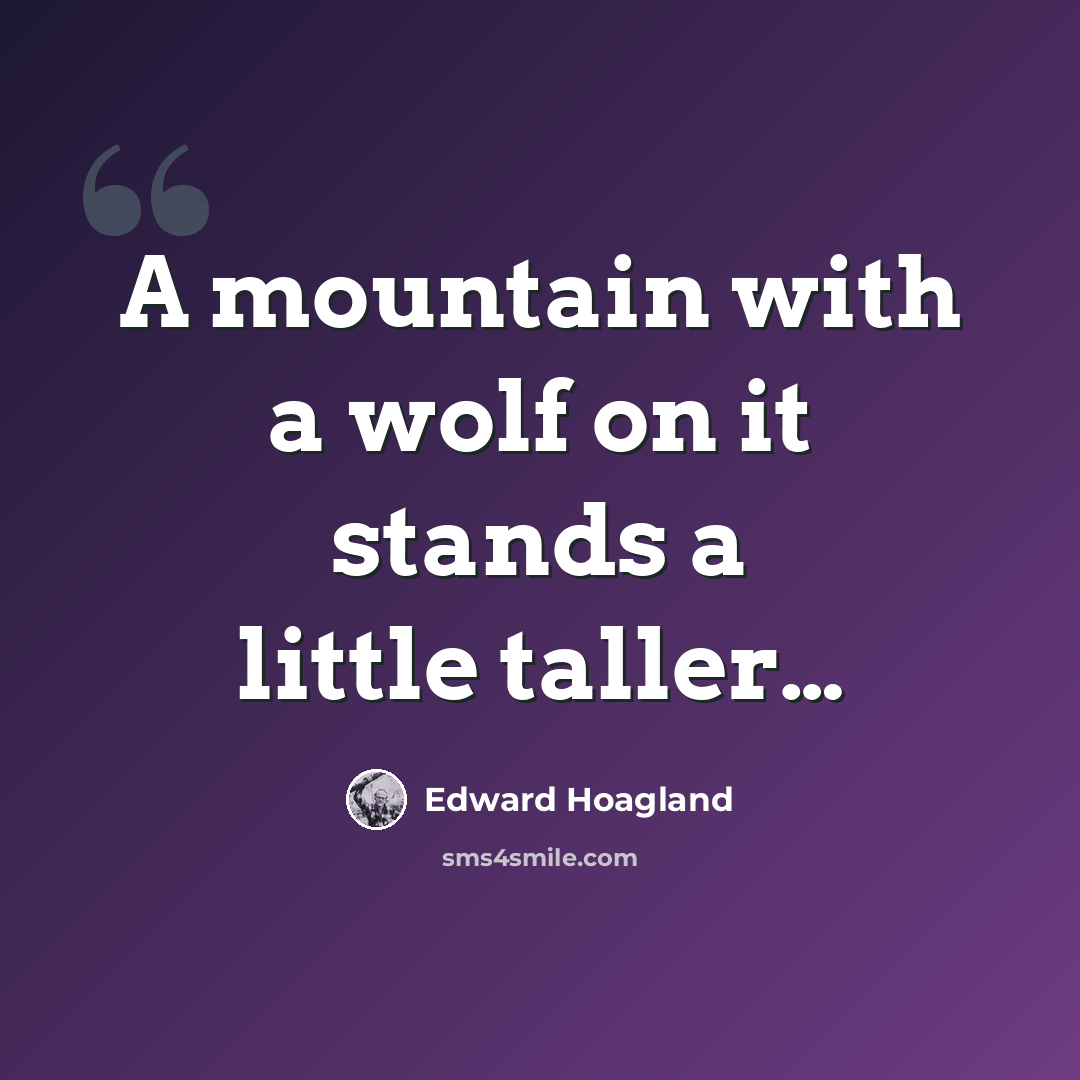 “A mountain with a wolf on it stands a little taller…” quote by Edward Hoagland