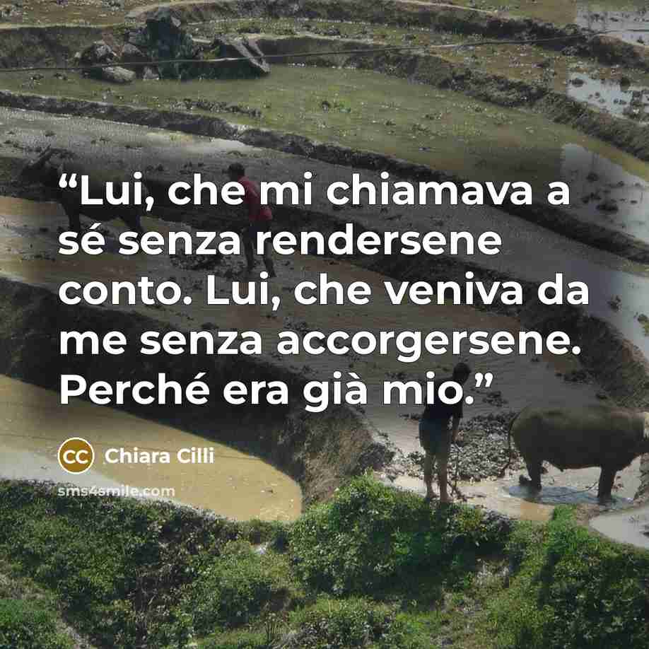 “Lui, che mi chiamava a sé senza rendersene conto. Lui, che veniva da me senza accorgersene. Perché era già mio.” quote by Chiara Cilli