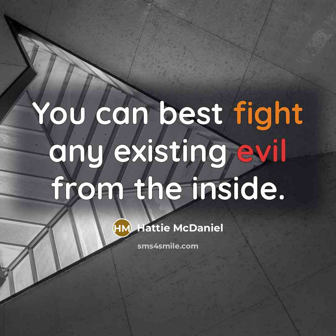 “You can best fight any existing evil from the inside.” quote by Hattie McDaniel