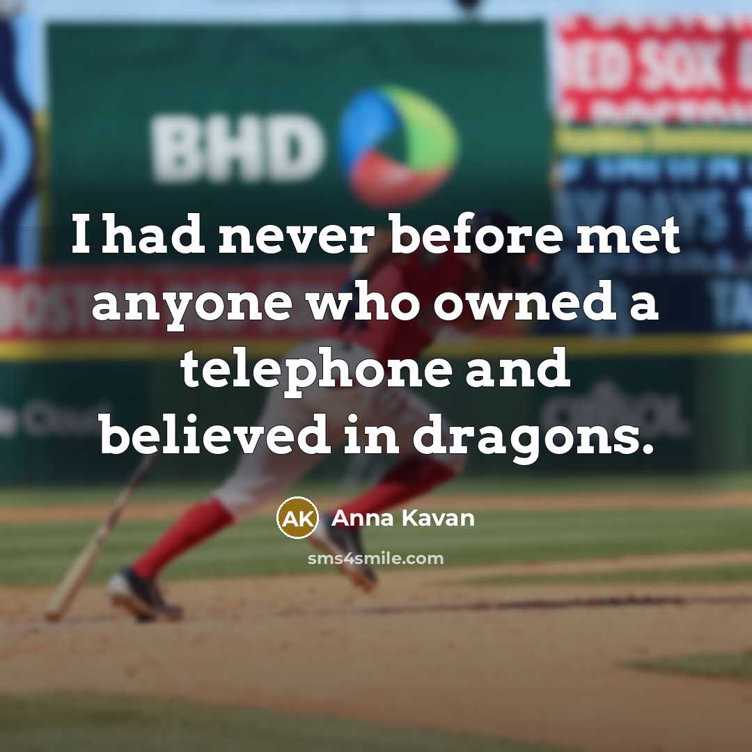 “I had never before met anyone who owned a telephone and believed in dragons.” quote by Anna Kavan
