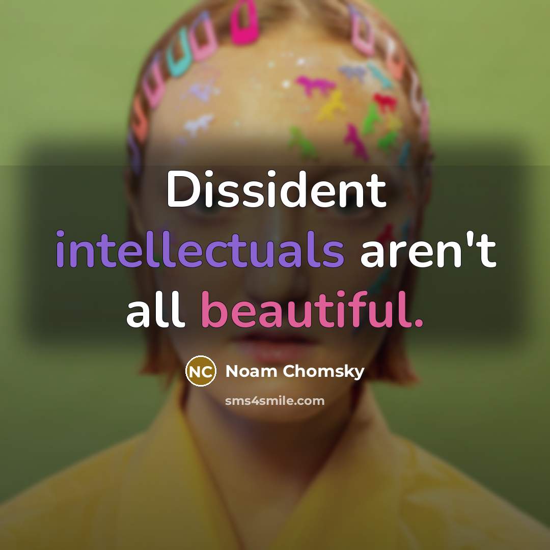 “Dissident intellectuals aren't all beautiful.” quote by Noam Chomsky