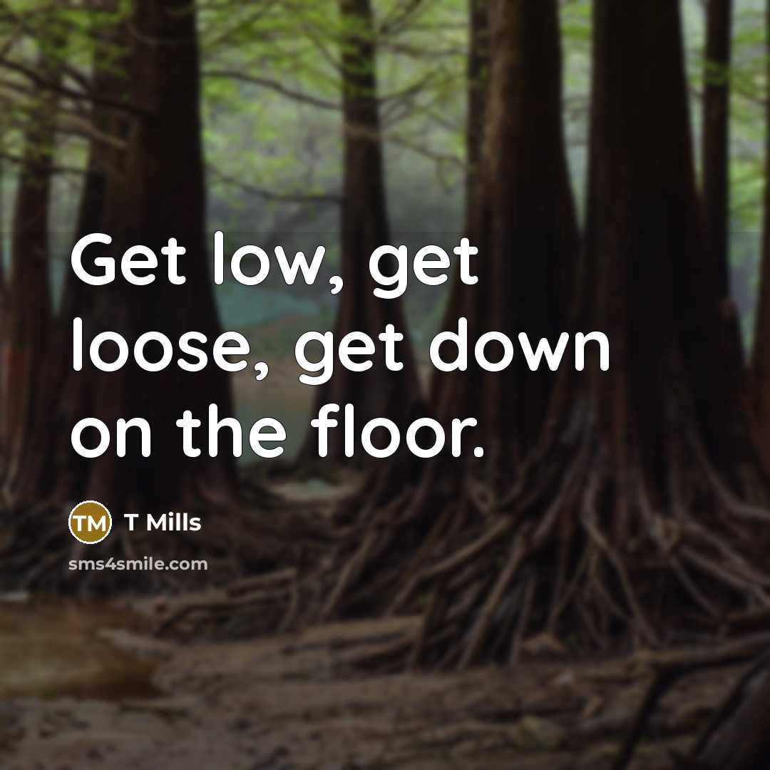 “Get low, get loose, get down on the floor.” quote by T Mills