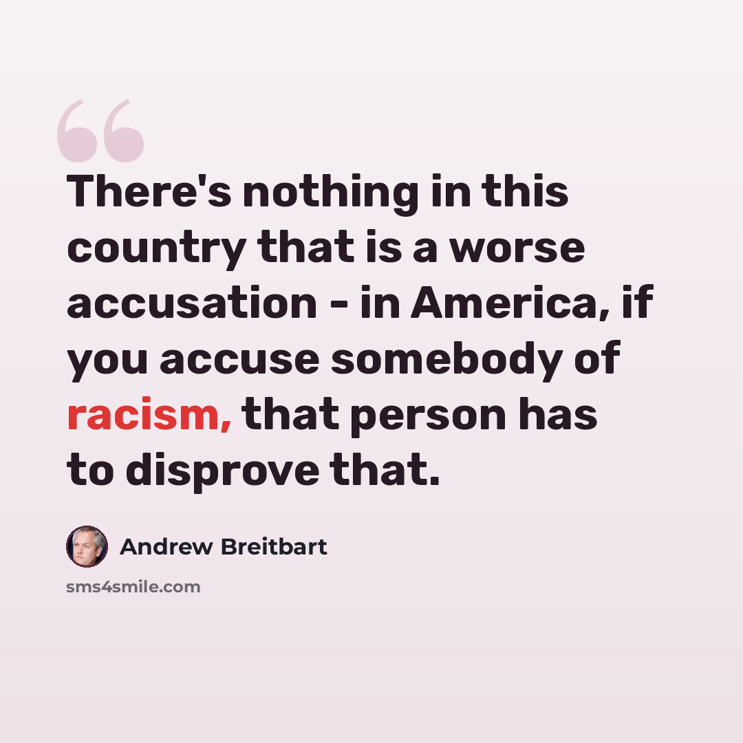 “There's nothing in this country that is a worse accusation - in America, if you accuse somebody of racism, that person has to disprove that.” quote by Andrew Breitbart