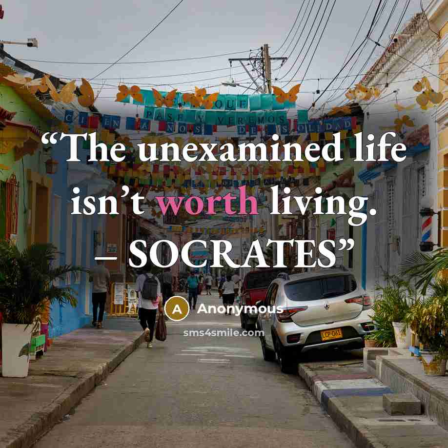 “The unexamined life isn’t worth living. – SOCRATES” quote by Anonymous