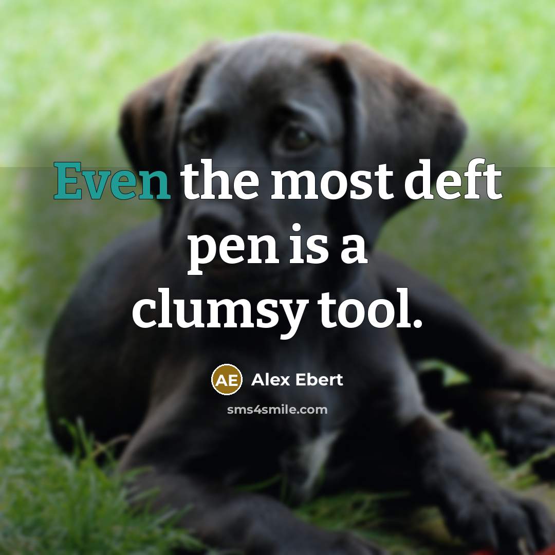 “Even the most deft pen is a clumsy tool.” quote by Alex Ebert