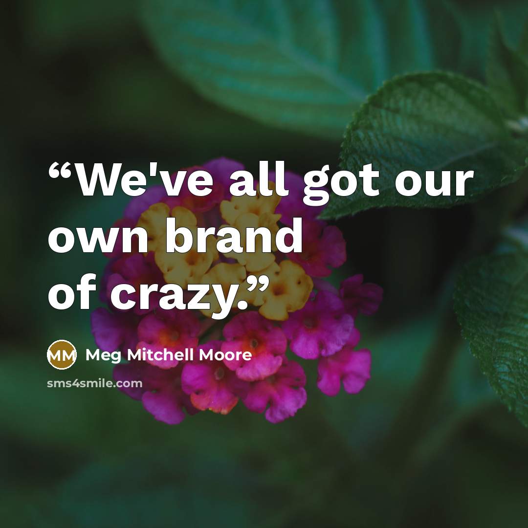 “We've all got our own brand of crazy.” quote by Meg Mitchell Moore