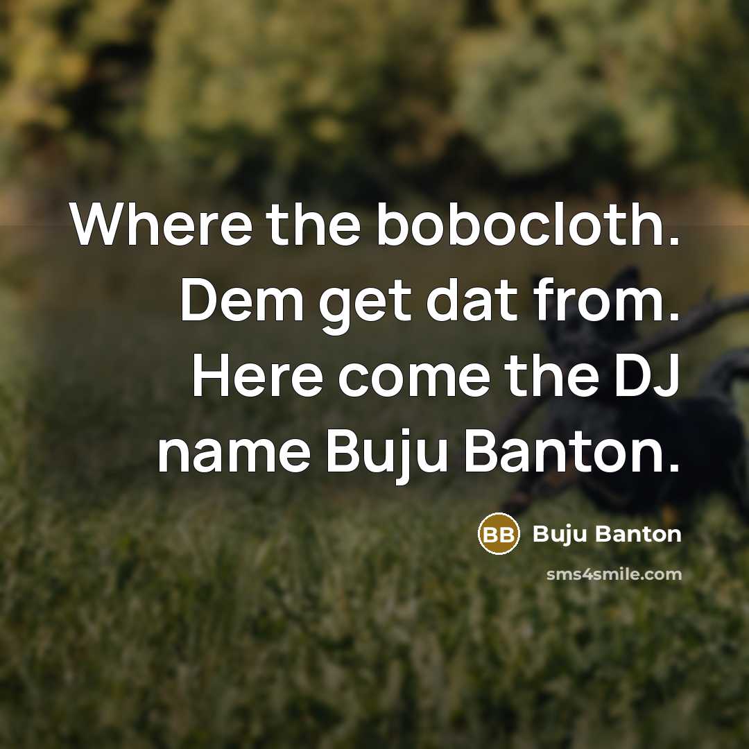 “Where the bobocloth. Dem get dat from. Here come the DJ name Buju Banton.” quote by Buju Banton