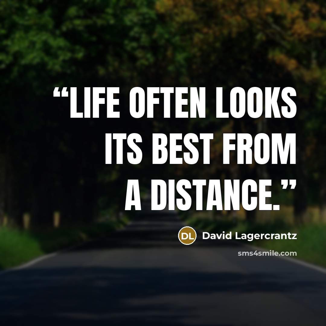 “Life often looks its best from a distance.” quote by David Lagercrantz
