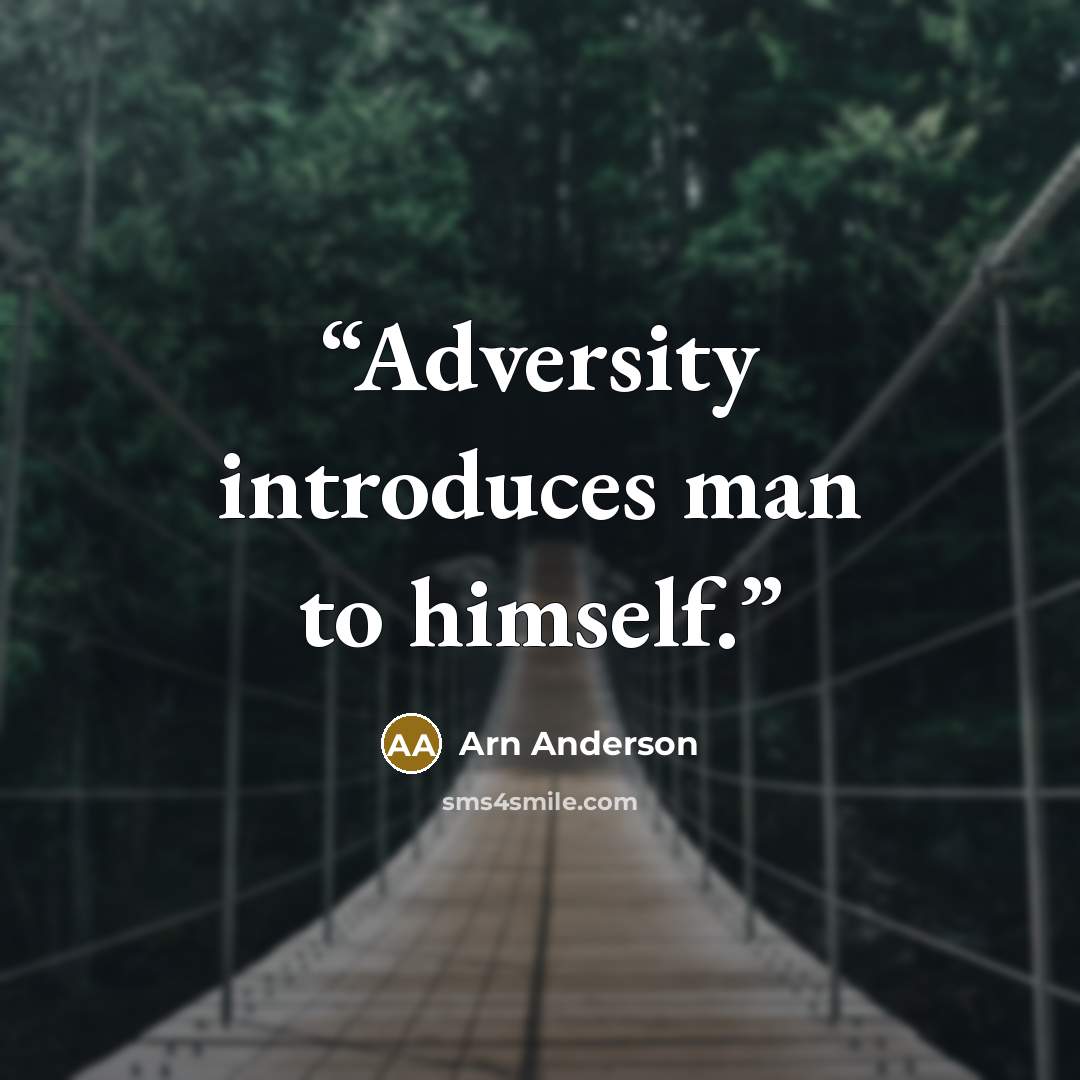 “Adversity introduces man to himself.” quote by Arn Anderson