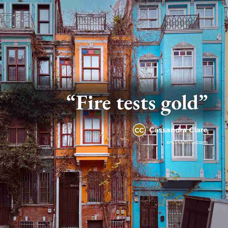 “Fire tests gold” quote by Cassandra Clare