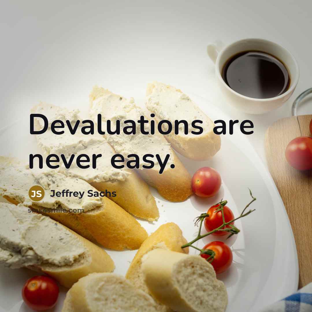 “Devaluations are never easy.” quote by Jeffrey Sachs