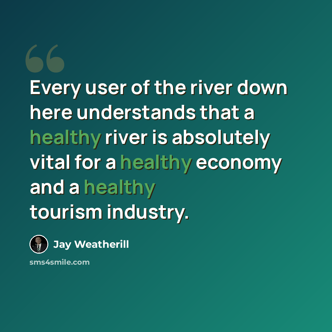 “Every user of the river down here understands that a healthy river is absolutely vital for a healthy economy and a healthy tourism industry.” quote by Jay Weatherill