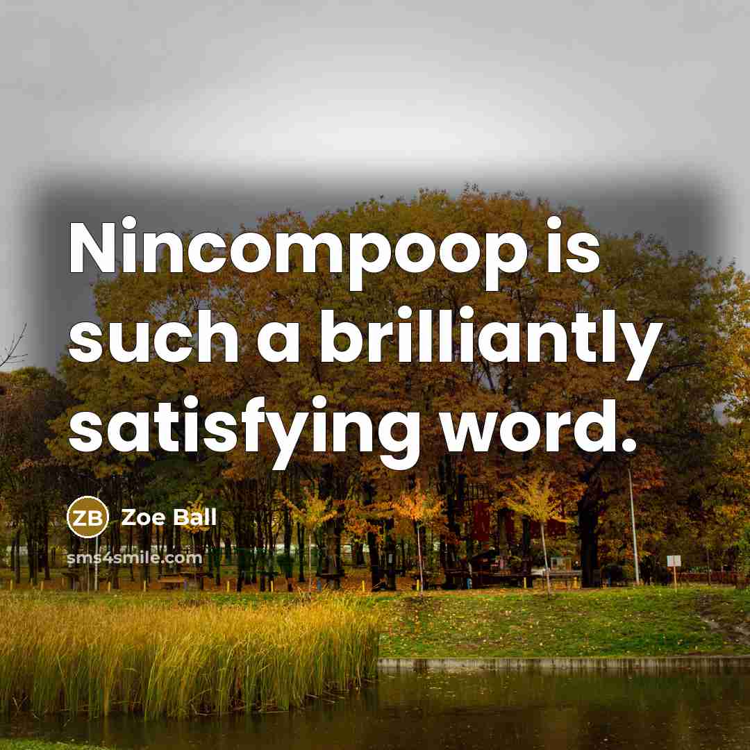“Nincompoop is such a brilliantly satisfying word.” quote by Zoe Ball