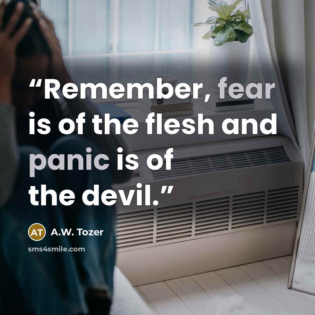 “Remember, fear is of the flesh and panic is of the devil.” quote by A.W. Tozer