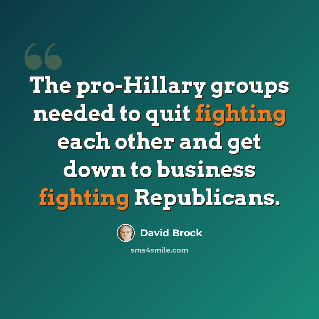 “The pro-Hillary groups needed to quit fighting each other and get down to business fighting Republicans.” quote by David Brock